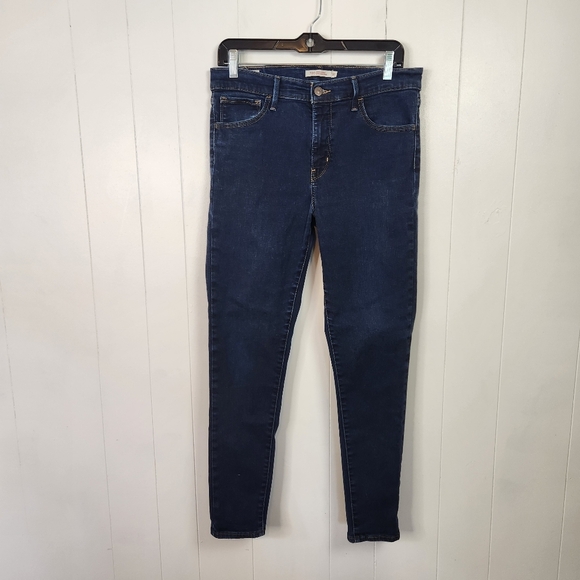 Levis 720 High Waist Rise Super Skinny Jeans Dark Stretchy Denim Womens Size 31 - Picture 2 of 8